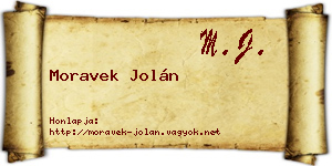 Moravek Jolán névjegykártya